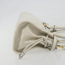 PRADA Bonnie Medium Shoulder Bag Leather 2way White Gold Tone Auth yk20648SAM-3