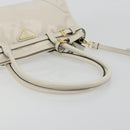 PRADA Bonnie Medium Shoulder Bag Leather 2way White Gold Tone Auth yk20648SAM-7