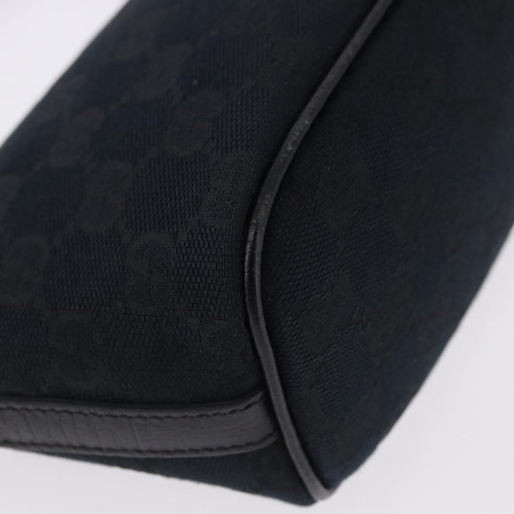 GUCCI GG Canvas Accessory Pouch Black Gold Tone 141809 Auth yk20649V