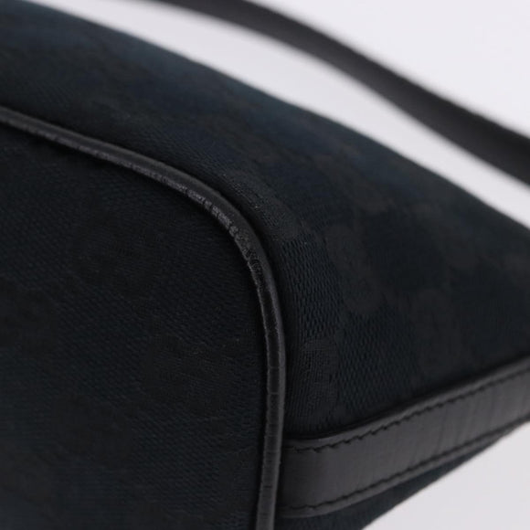 GUCCI GG Canvas Accessory Pouch Black Gold Tone 141809 Auth yk20649V