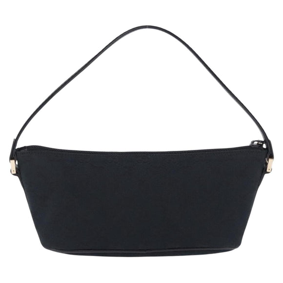 GUCCI GG Canvas Accessory Pouch Black Gold Tone 141809 Auth yk20649V