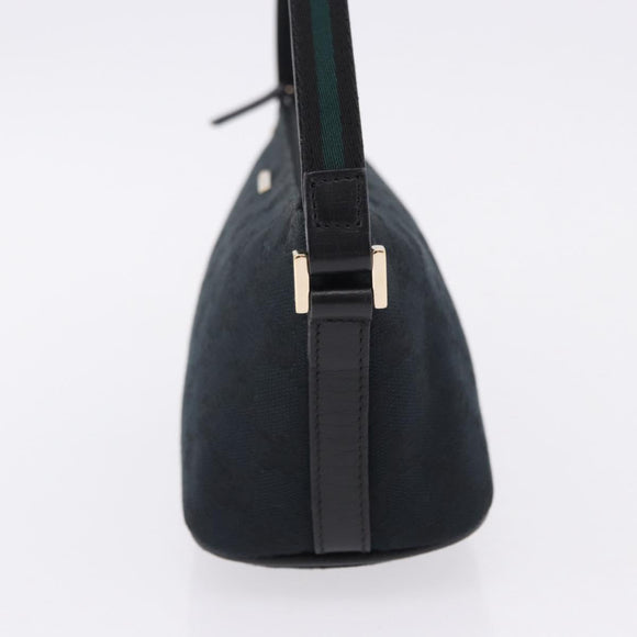 GUCCI GG Canvas Accessory Pouch Black Gold Tone 141809 Auth yk20649V