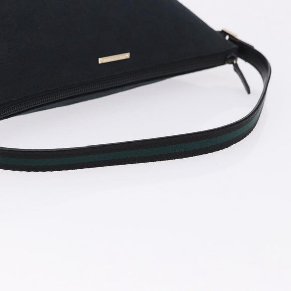 GUCCI GG Canvas Accessory Pouch Black Gold Tone 141809 Auth yk20649V
