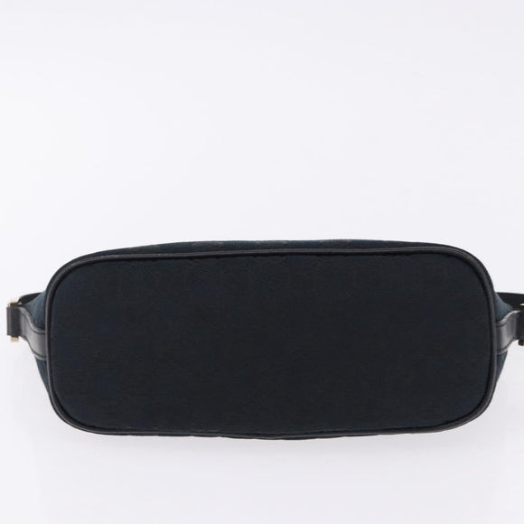 GUCCI GG Canvas Accessory Pouch Black Gold Tone 141809 Auth yk20649V