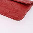 CHANEL Icon Chain Shoulder Bag Lamb Skin Red Gold Tone CC Auth yk20652SAV-14