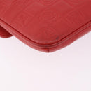 CHANEL Icon Chain Shoulder Bag Lamb Skin Red Gold Tone CC Auth yk20652SAV-15