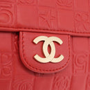CHANEL Icon Chain Shoulder Bag Lamb Skin Red Gold Tone CC Auth yk20652SAV-17