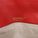 CHANEL Icon Chain Shoulder Bag Lamb Skin Red Gold Tone CC Auth yk20652SAV-20