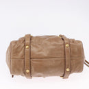 Miu Miu Hand Bag Leather 2way Brown Gold Tone Auth yk20653M-5