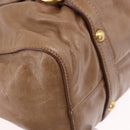 Miu Miu Hand Bag Leather 2way Brown Gold Tone Auth yk20653M-15