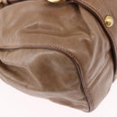 Miu Miu Hand Bag Leather 2way Brown Gold Tone Auth yk20653M-17