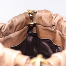 Miu Miu Hand Bag Leather 2way Brown Gold Tone Auth yk20653M-22