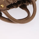 Miu Miu Hand Bag Leather 2way Brown Gold Tone Auth yk20653M-7