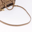 Miu Miu Hand Bag Leather 2way Brown Gold Tone Auth yk20653M-9