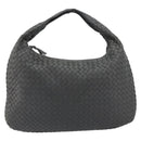 BOTTEGA VENETA INTRECCIATO Hobo Shoulder Bag Leather Gray Gold Auth yk20654A-13