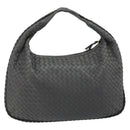BOTTEGA VENETA INTRECCIATO Hobo Shoulder Bag Leather Gray Gold Auth yk20654A-2