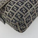 FENDI Zucchino Canvas Mamma Baguette Shoulder Bag Navy Silver Auth yk20655SAM-11