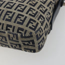 FENDI Zucchino Canvas Mamma Baguette Shoulder Bag Navy Silver Auth yk20655SAM-12
