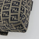 FENDI Zucchino Canvas Mamma Baguette Shoulder Bag Navy Silver Auth yk20655SAM-13