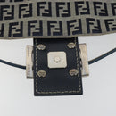 FENDI Zucchino Canvas Mamma Baguette Shoulder Bag Navy Silver Auth yk20655SAM-17