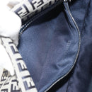 FENDI Zucchino Canvas Mamma Baguette Shoulder Bag Navy Silver Auth yk20655SAM-23