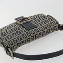 FENDI Zucchino Canvas Mamma Baguette Shoulder Bag Navy Silver Auth yk20655SAM-6
