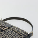 FENDI Zucchino Canvas Mamma Baguette Shoulder Bag Navy Silver Auth yk20655SAM-8