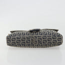 FENDI Zucchino Canvas Mamma Baguette Shoulder Bag Navy Silver Auth yk20655SAM-9