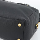 PRADA Hand Bag Leather Black Gold Tone Auth yk20656SAM-10
