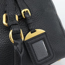 PRADA Hand Bag Leather Black Gold Tone Auth yk20656SAM-15