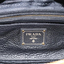 PRADA Hand Bag Leather Black Gold Tone Auth yk20656SAM-18
