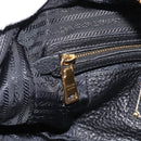 PRADA Hand Bag Leather Black Gold Tone Auth yk20656SAM-22
