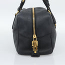 PRADA Hand Bag Leather Black Gold Tone Auth yk20656SAM-4