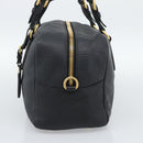 PRADA Hand Bag Leather Black Gold Tone Auth yk20656SAM-5