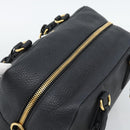 PRADA Hand Bag Leather Black Gold Tone Auth yk20656SAM-6