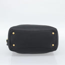 PRADA Hand Bag Leather Black Gold Tone Auth yk20656SAM-9