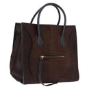 CELINE Luggage Phantom Hand Bag Harako leather Brown Black Auth yk20659SAM-1
