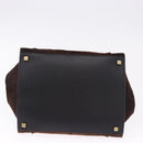CELINE Luggage Phantom Hand Bag Harako leather Brown Black Auth yk20659SAM-11