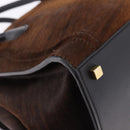 CELINE Luggage Phantom Hand Bag Harako leather Brown Black Auth yk20659SAM-14