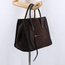 CELINE Luggage Phantom Hand Bag Harako leather Brown Black Auth yk20659SAM-24