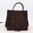 CELINE Luggage Phantom Hand Bag Harako leather Brown Black Auth yk20659SAM-25