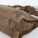 BALENCIAGA The City Hand Bag Leather 2way Brown 115748 Auth yk20660SAM-9
