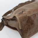 BALENCIAGA The City Hand Bag Leather 2way Brown 115748 Auth yk20660SAM-16