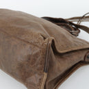 BALENCIAGA The City Hand Bag Leather 2way Brown 115748 Auth yk20660SAM-17