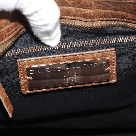 BALENCIAGA The City Hand Bag Leather 2way Brown 115748 Auth yk20660SAM