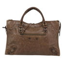 BALENCIAGA The City Hand Bag Leather 2way Brown 115748 Auth yk20660SAM-13