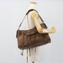 BALENCIAGA The City Hand Bag Leather 2way Brown 115748 Auth yk20660SAM-28