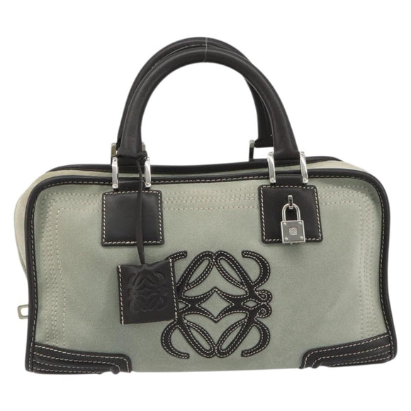 LOEWE Amazona 28 Hand Bag Suede Gray Brown Auth yk20662V