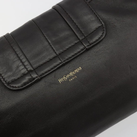 SAINT LAURENT Chain Shoulder Bag Leather Brown Gold Tone 138957 Auth yk20663SAM