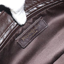 SAINT LAURENT Chain Shoulder Bag Leather Brown Gold Tone 138957 Auth yk20663SAM-18